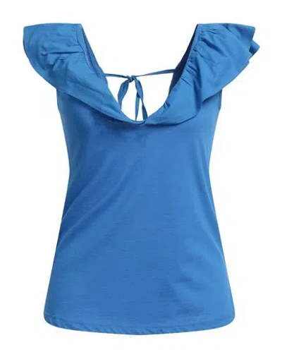 Liu •jo Woman Top Azure Size S Cotton In Blue