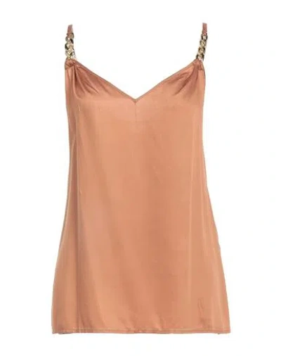Liu •jo Woman Top Brown Size S Viscose