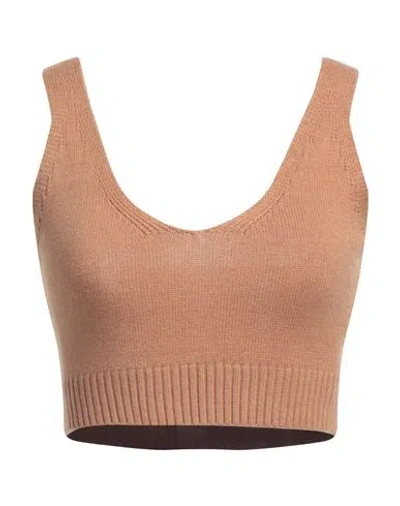 Liu •jo Woman Top Camel Size M Viscose, Polyester, Polyamide In Beige