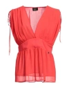 Liu •jo Woman Top Coral Size 10 Polyester In Red