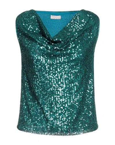 Liu •jo Woman Top Deep Teal Size 6 Polyester In Green