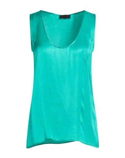 Liu •jo Woman Top Emerald Green Size 8 Viscose In Blue