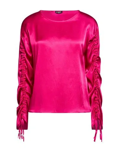 Liu •jo Woman Top Fuchsia Size 4 Acetate, Silk In Pink