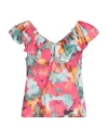 Liu •jo Woman Top Fuchsia Size 6 Cotton In Pink