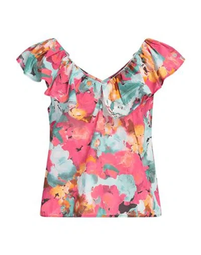 Liu •jo Woman Top Fuchsia Size 6 Cotton In Pink