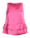 Liu •jo Woman Top Fuchsia Size M Polyester In Animal Print