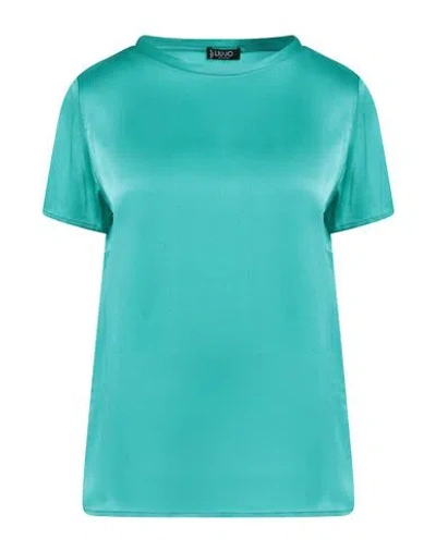 Liu •jo Woman Top Green Size 4 Acetate, Silk