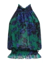Liu •jo Woman Top Green Size 6 Silk, Viscose