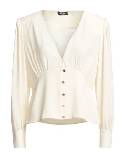 Liu •jo V-neck Crepe Blouse In White
