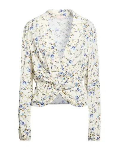 Liu •jo Woman Top Ivory Size 6 Viscose In Animal Print