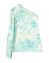Liu •jo Woman Top Light Green Size 10 Polyester In Blue
