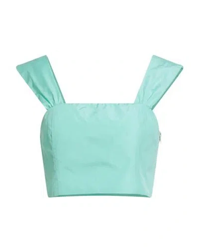 Liu •jo Woman Top Light Green Size 6 Polyester In Blue