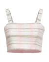 Liu •jo Woman Top Light Pink Size 10 Cotton, Polyester, Acrylic, Polyamide, Viscose In Multi