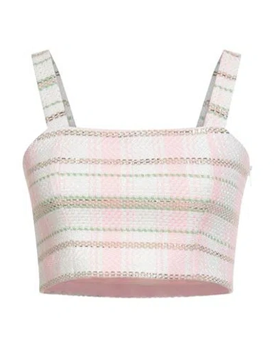 Liu •jo Woman Top Light Pink Size 10 Cotton, Polyester, Acrylic, Polyamide, Viscose In Multi