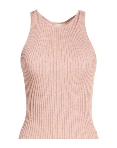Liu •jo Woman Top Light Pink Size Xs Viscose, Metallic Polyester, Polyamide In Multi