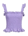 Liu •jo Woman Top Mauve Size M/l Cotton, Polyester, Elastane In Purple