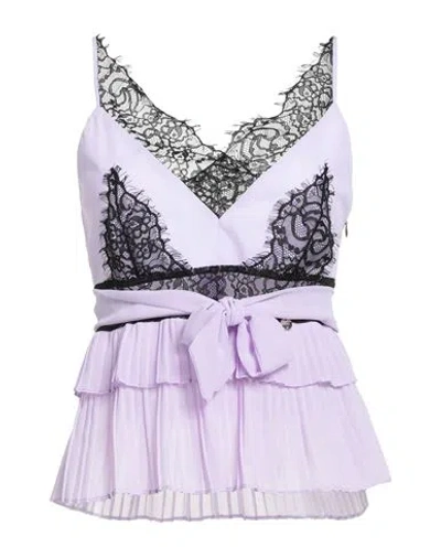 Liu •jo Woman Top Lilac Size 6 Polyester In Purple