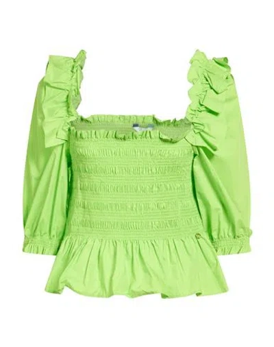 Liu •jo Woman Top Lime Green Size 12 Cotton