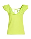 Liu •jo Woman Top Lime Green Size M Cotton In Green