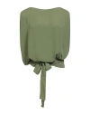 Liu •jo Woman Top Military Green Size 10 Acetate, Silk In Green