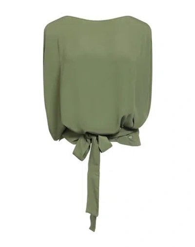 Liu •jo Woman Top Military Green Size 10 Acetate, Silk