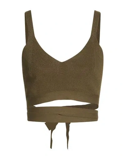 Liu •jo Woman Top Military Green Size L Viscose, Polyamide