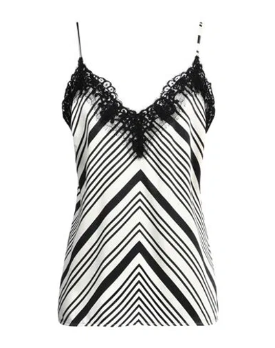 Liu •jo Woman Top Off White Size 4 Polyester, Polyamide, Viscose, Cotton In Gray