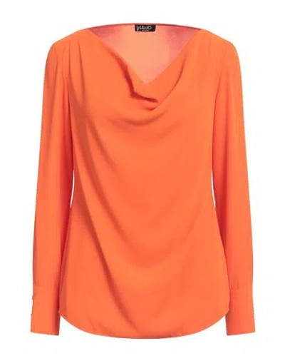 Liu •jo Woman Top Orange Size 12 Polyester