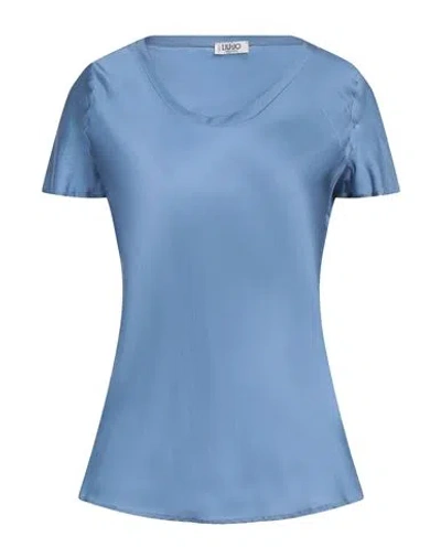 Liu •jo Woman Top Pastel Blue Size 4 Viscose