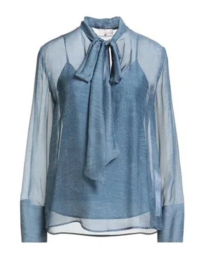 Liu •jo Woman Top Slate Blue Size 10 Viscose, Silk