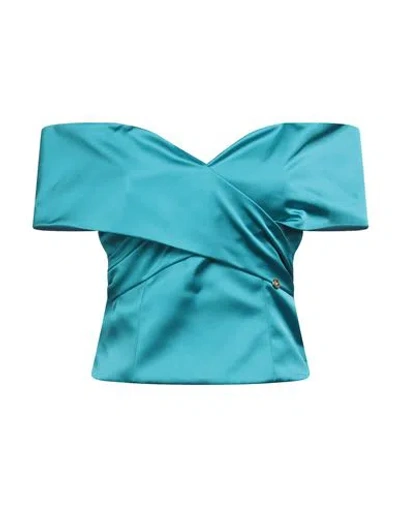 Liu •jo Woman Top Turquoise Size 6 Polyester, Elastane In Blue