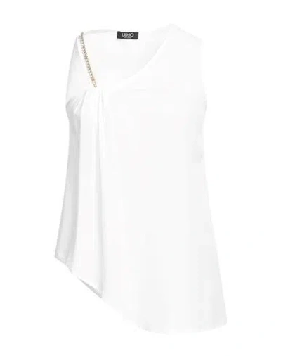 Liu •jo Woman Top White Size 4 Acetate, Silk