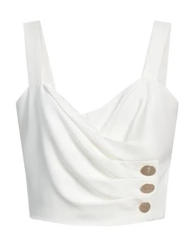 Liu •jo Woman Top White Size 10 Polyester, Elastane
