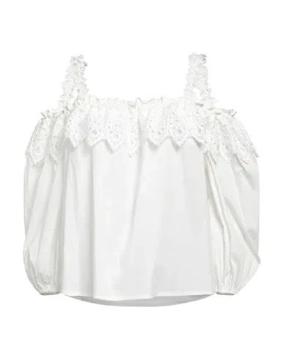 Liu •jo Woman Top White Size 8 Cotton, Polyamide, Elastane, Polyester