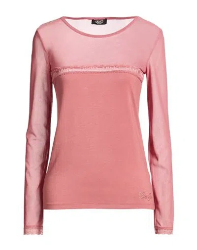 Liu •jo Woman T-shirt Antique Rose Size S Viscose, Elastane In Pink