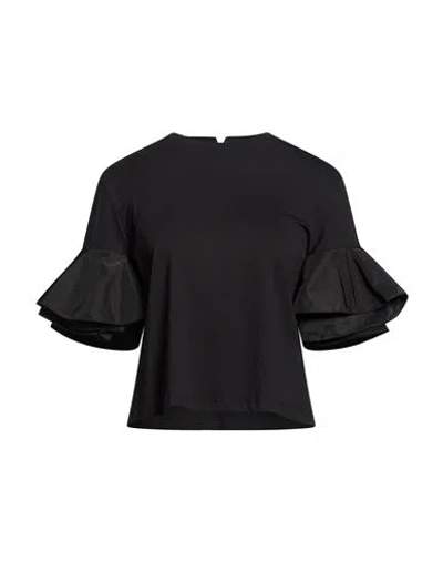 Liu •jo Woman T-shirt Black Size 2 Cotton