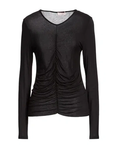 Liu •jo Woman T-shirt Black Size M Viscose, Polyamide, Elastane, Cashmere