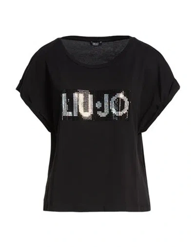Liu •jo Woman T-shirt Black Size Xl Cotton