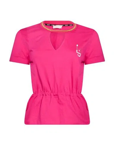 Liu •jo Woman T-shirt Magenta Size Xxs Cotton, Elastane In Pink