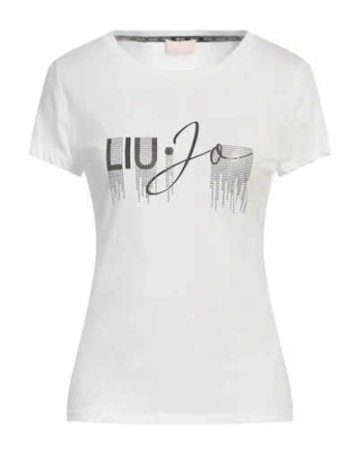 Liu •jo Woman T-shirt Off White Size M Cotton In Multi