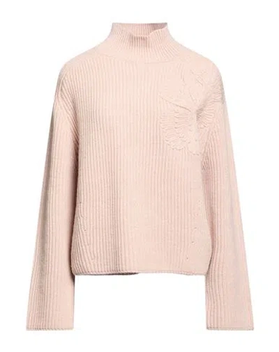 Liu •jo Woman Turtleneck Blush Size S Acrylic, Wool In Pink