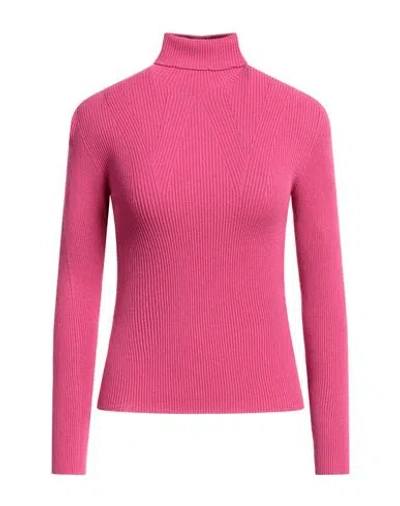 Liu •jo Woman Turtleneck Fuchsia Size L Viscose, Polyester In Pink