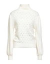 Liu •jo Woman Turtleneck Ivory Size L Polyamide, Acrylic, Wool, Viscose, Elastane In White