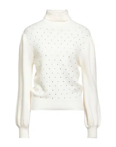 Liu •jo Woman Turtleneck Ivory Size L Polyamide, Acrylic, Wool, Viscose, Elastane In White