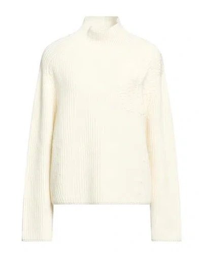 Liu •jo Woman Turtleneck Ivory Size M Acrylic, Wool In White