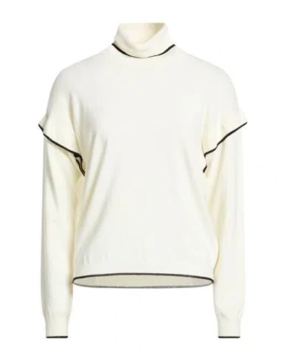 Liu •jo Woman Turtleneck Ivory Size Xs Viscose, Acrylic, Elastane In White