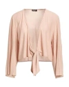 Liu •jo Woman Wrap Cardigans Blush Size 12 Viscose, Polyamide, Polyester, Elastane In Pink