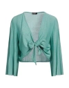 Liu •jo Woman Wrap Cardigans Turquoise Size 12 Viscose, Polyamide, Polyester, Elastane In Blue