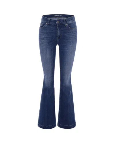 Liu •jo Liu Jo Women's Flared High-rise Jeans In Den.blue Long Dk.sun