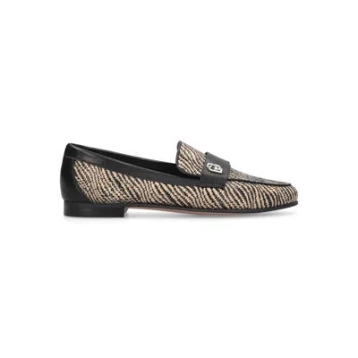 Liu •jo Liu Jo Women's Moccassini Emel 05 In Rafia And Leather With Clasp Logo Flat Black Sole